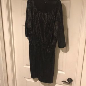 Black sequin mini dress